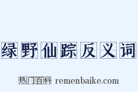 绿野仙踪反义词是什么意思的图片
